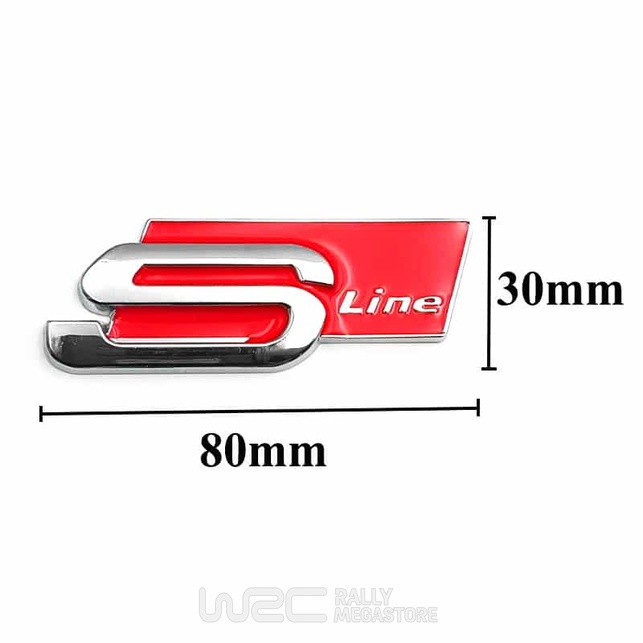 EMBLEME LOGO AUTOCOLLANT AUDI S LINE ARGENT
